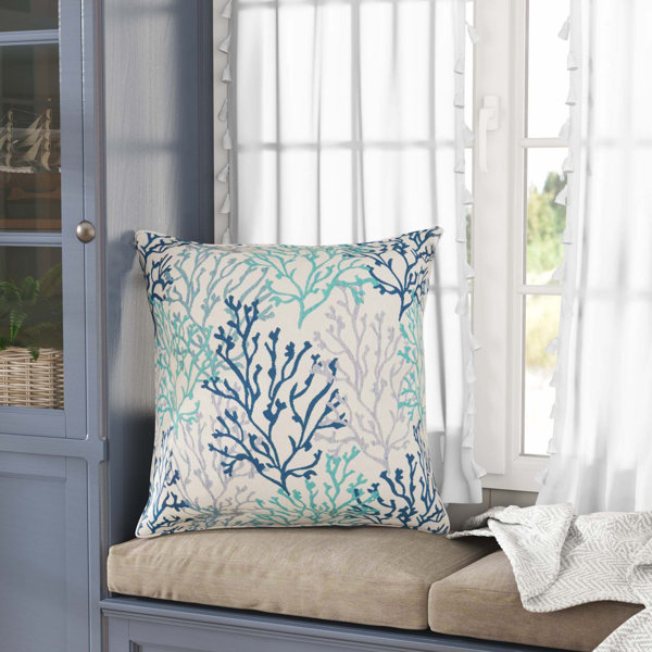 Coral and best sale blue throw pillows